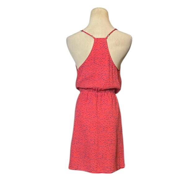 Broadway & Broome pink blue print silk halter mini dress size 4 - Picture 16 of 16